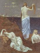 Pierre Puvis de Chavannes Young Women on the Seashore oil